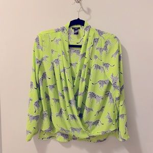 Big Cat Print Ann Taylor Blouse